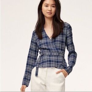 Wilfred Free Shannon Blouse - Plaid Wrap Top